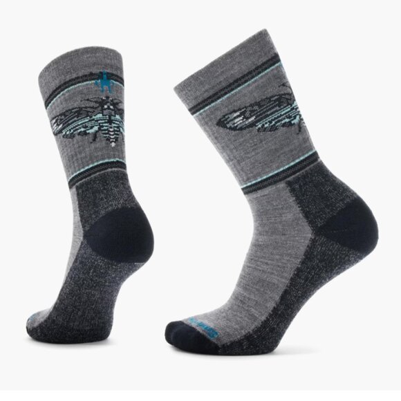 SmartWool Women's XL Everyday Mystic Moth Pattern Socks Crew Grey NWT - Picture 1 of 1